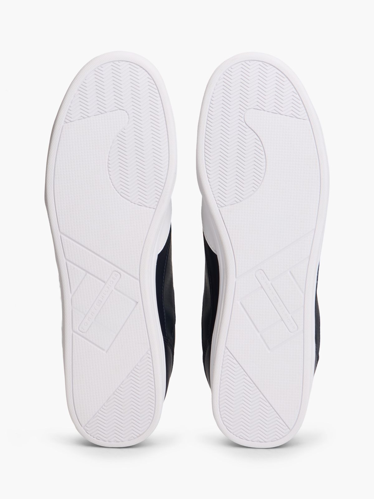 Leather Low-Top Cupsole Sneaker — Red/White/Blue