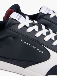 Leather Low-Top Cupsole Sneaker — Red/White/Blue 6