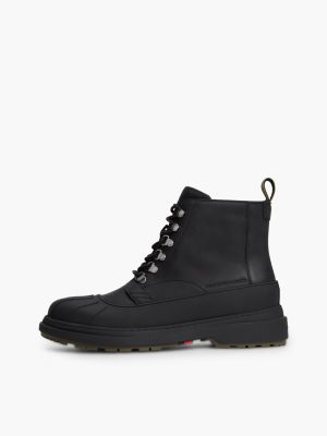 Мужские ботинки Tommy Hilfiger Waterproof Leather Duck Boot, цвет: Чёрный — фото 7