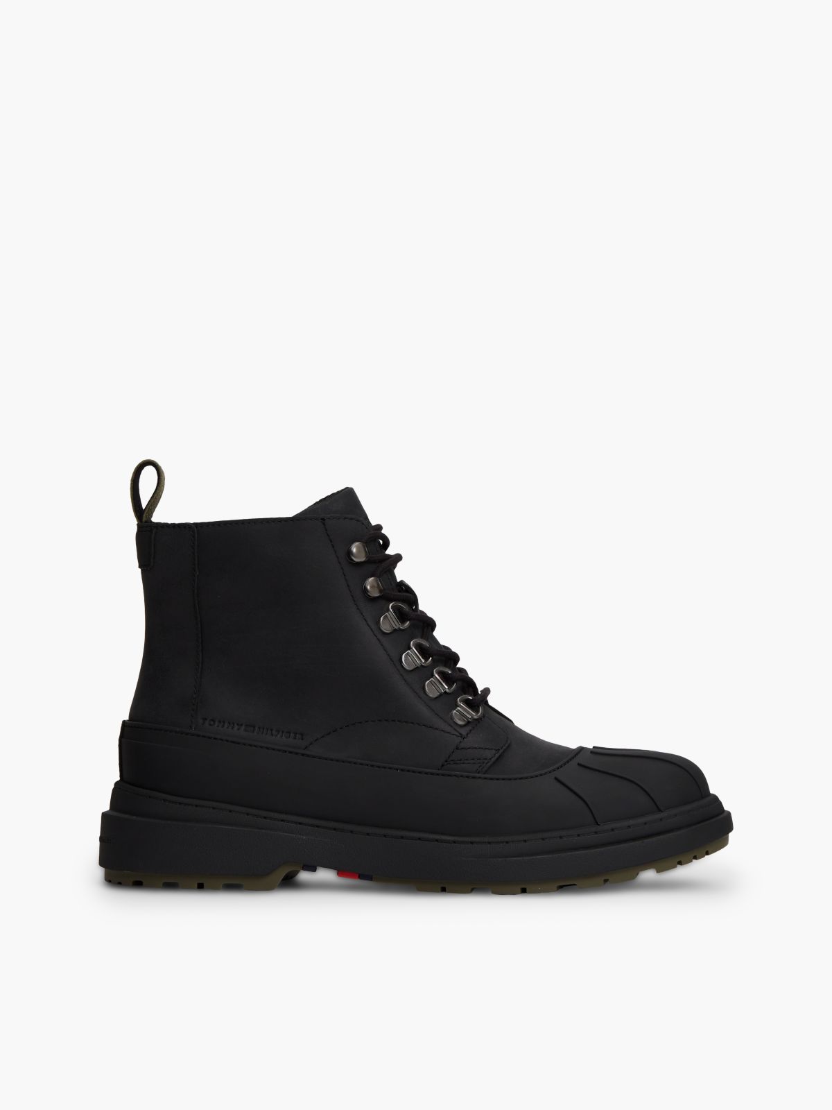 Waterproof Leather Duck Boot — Black