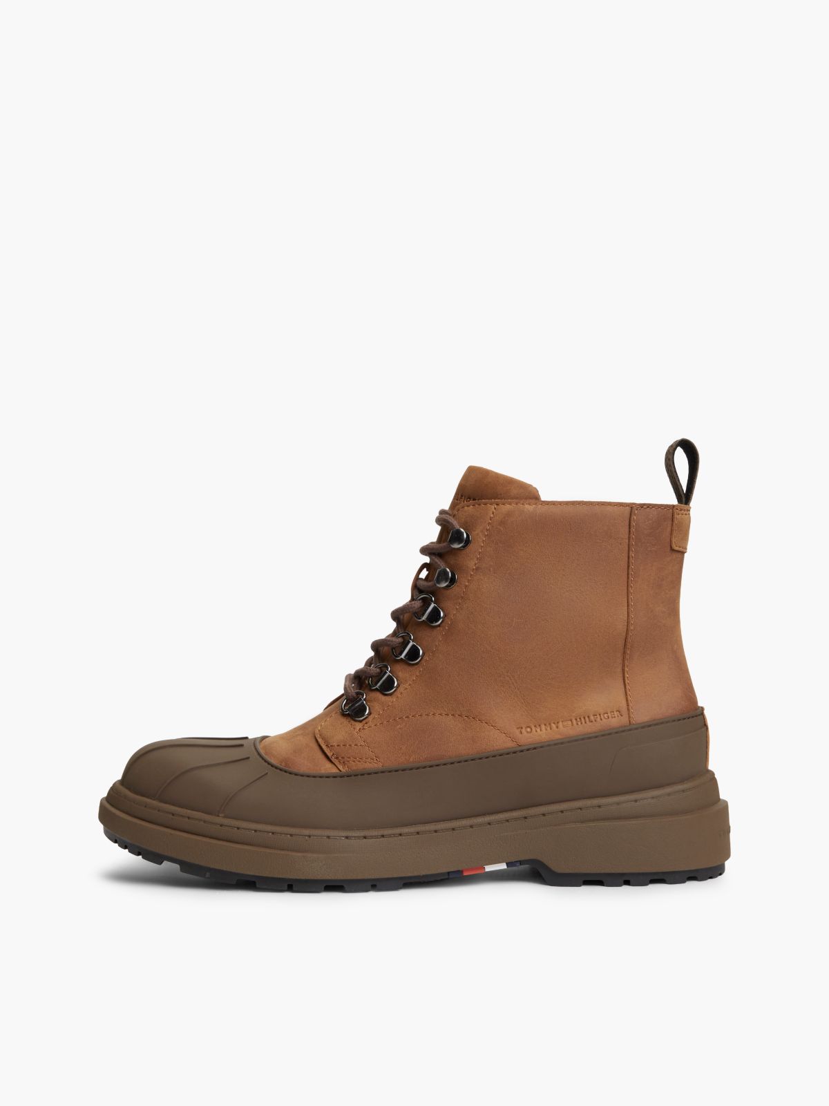 Waterproof Leather Duck Boot — Winter Cognac