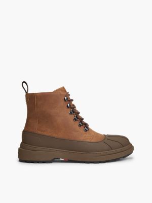 Waterproof Leather Duck Boot, Winter Cognac