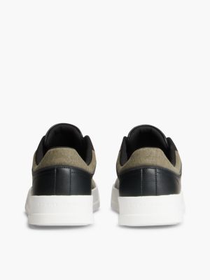 Мужские кроссовки Tommy Hilfiger Tommy Logo Mixed-Texture Court, цвет: Чёрный — фото 4