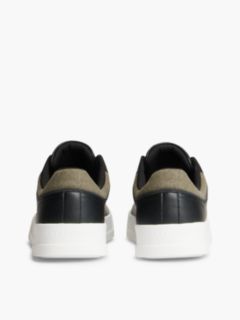 Tommy Logo Mixed-Texture Court Sneaker — Black 4