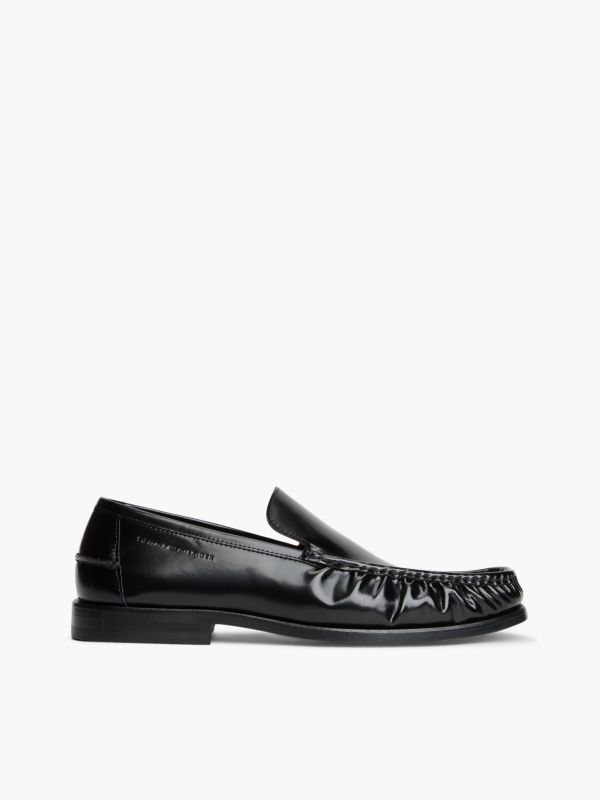 Shiny Leather Loafer — Black