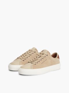 Mixed-Suede Court Sneaker — Horseradish 2