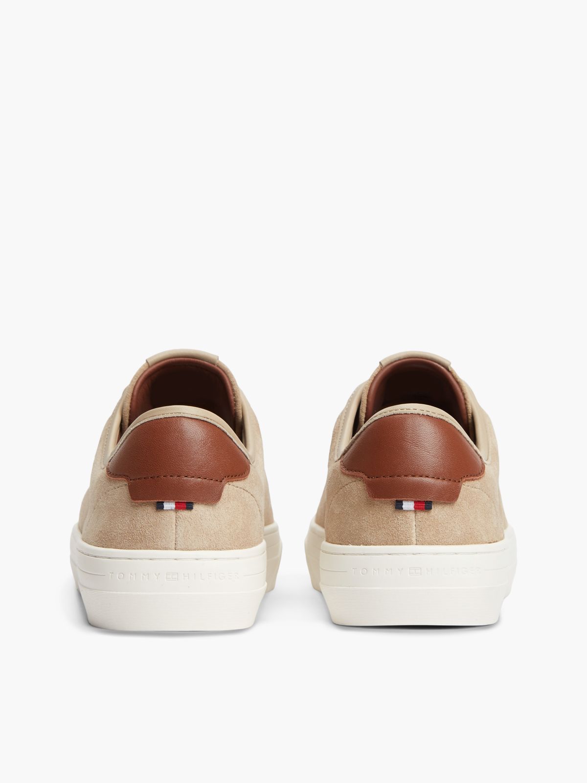 Mixed-Suede Court Sneaker — Horseradish