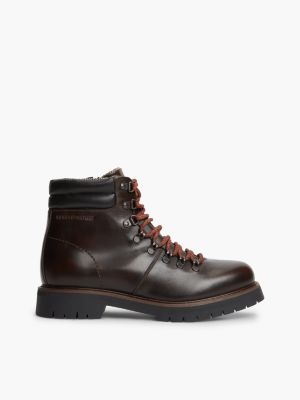 Waterproof Leather Lace-Up Boot, Brushed Brown