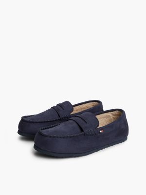 Tommy Hilfiger Men's Fleece-Lined Loafer Slipper - Navy Blue - US 11 / EU 44