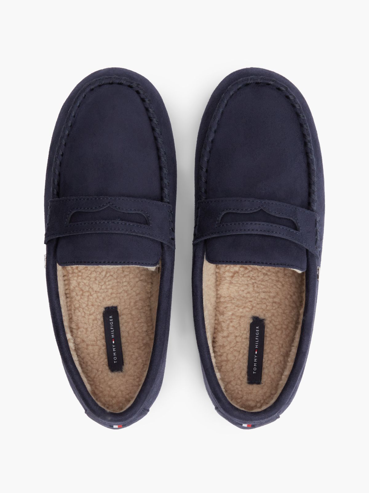 Fleece-Lined Loafer Slipper — Navy Blue