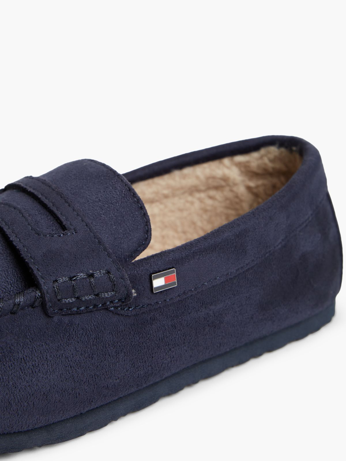 Fleece-Lined Loafer Slipper — Navy Blue