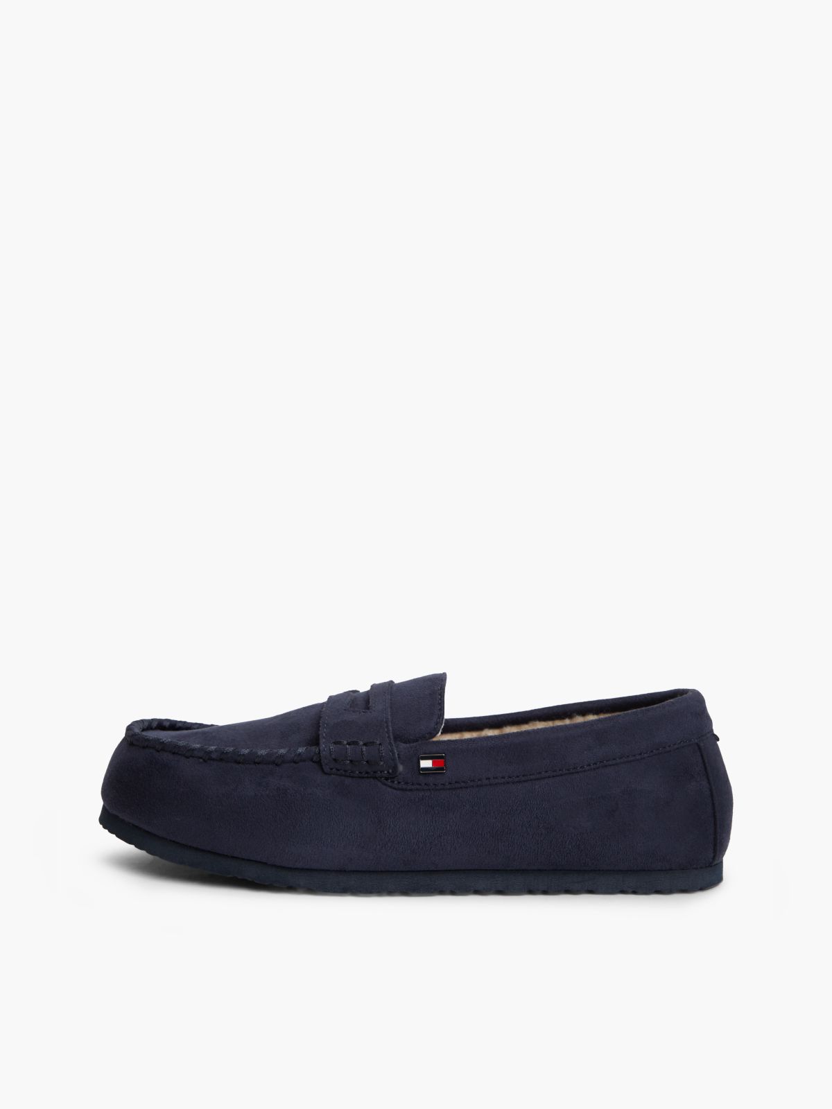 Fleece-Lined Loafer Slipper — Navy Blue