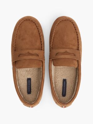 Мужские тапочки Tommy Hilfiger Fleece-Lined Loafer Slipper, цвет: Кокосовый — фото 3