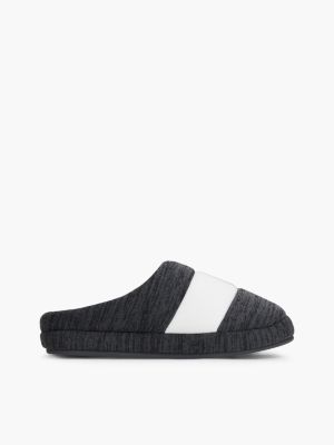 Мужские тапочки Tommy Hilfiger Flag Colorblock Slipper, цвет: Тёмный пепельный