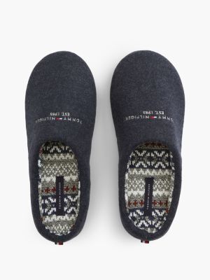 Мужские тапочки Tommy Hilfiger Tommy Logo Felt Slipper, цвет: Тёмно-синий — фото 3