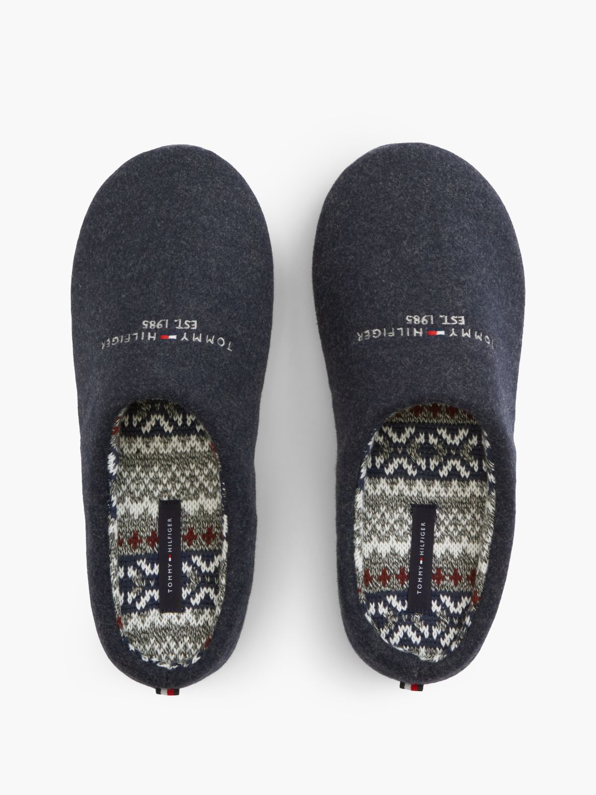 Tommy Logo Felt Slipper — Navy Blue