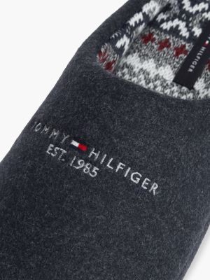 Мужские тапочки Tommy Hilfiger Tommy Logo Felt Slipper, цвет: Тёмно-синий — фото 6