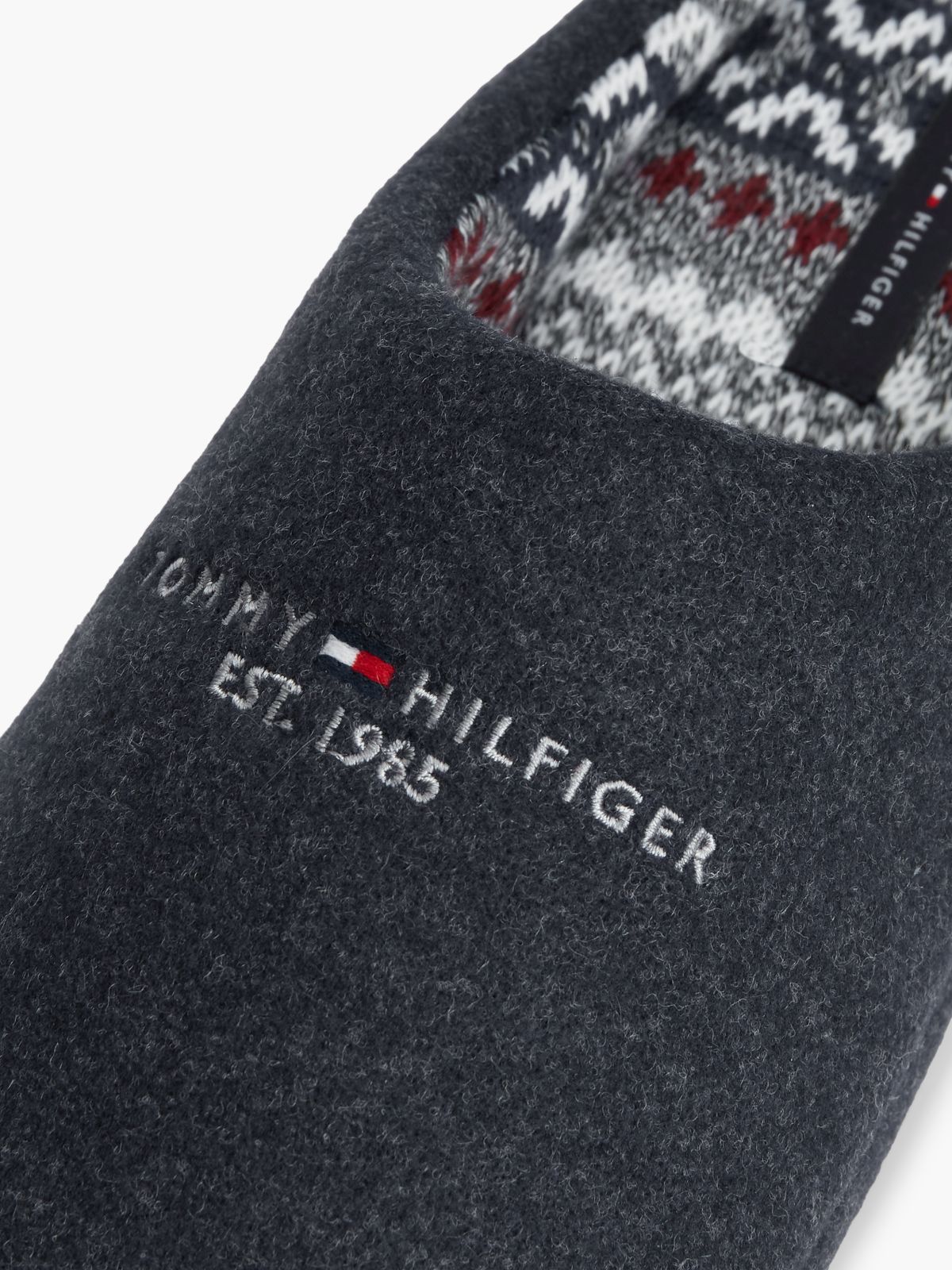 Tommy Logo Felt Slipper — Navy Blue