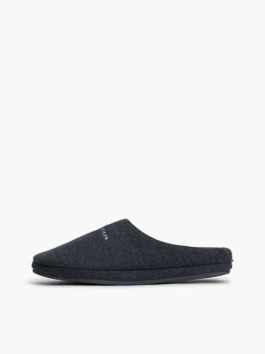 Мужские тапочки Tommy Hilfiger Tommy Logo Felt Slipper, цвет: Тёмно-синий — фото 7