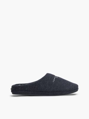 Tommy Logo Felt Slipper, Navy Blue