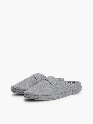 Tommy Hilfiger Men's Tommy Logo Felt Slipper - Universal Grey - L