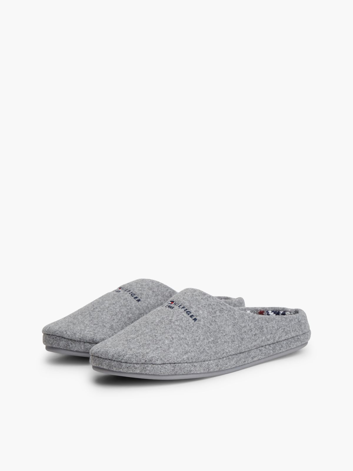 Tommy Logo Felt Slipper — Universal Grey