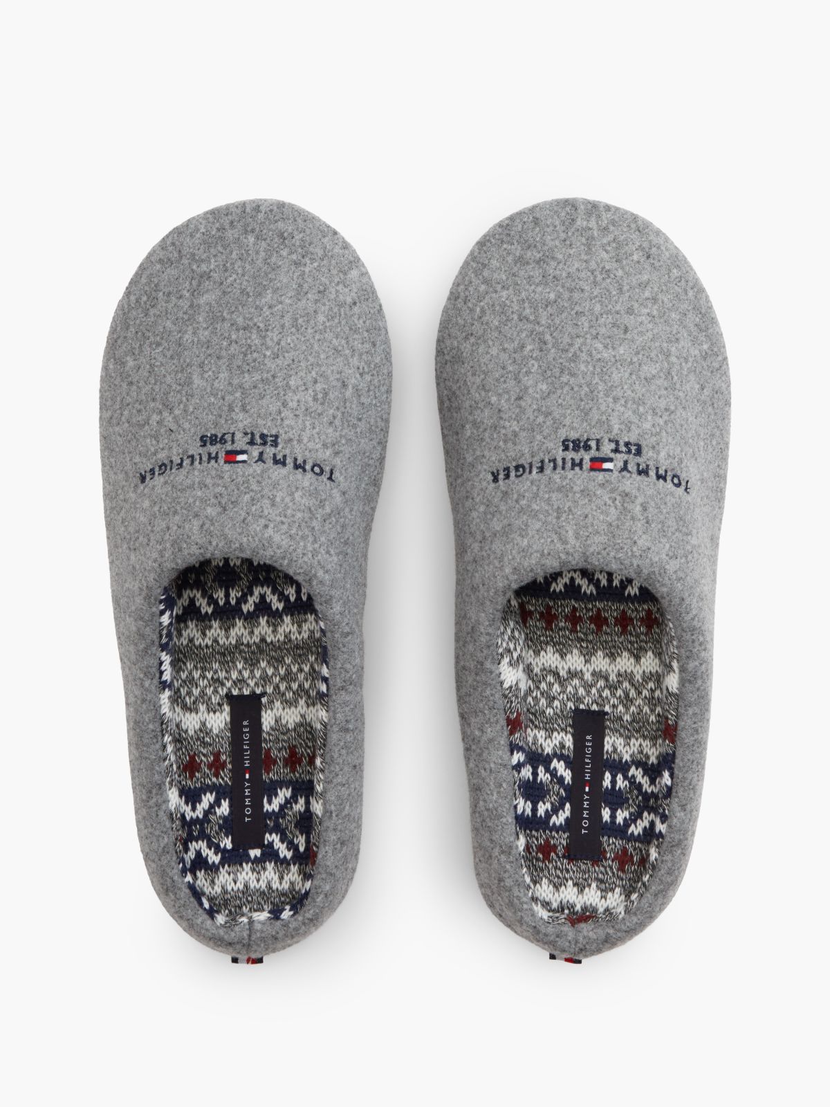 Tommy Logo Felt Slipper — Universal Grey