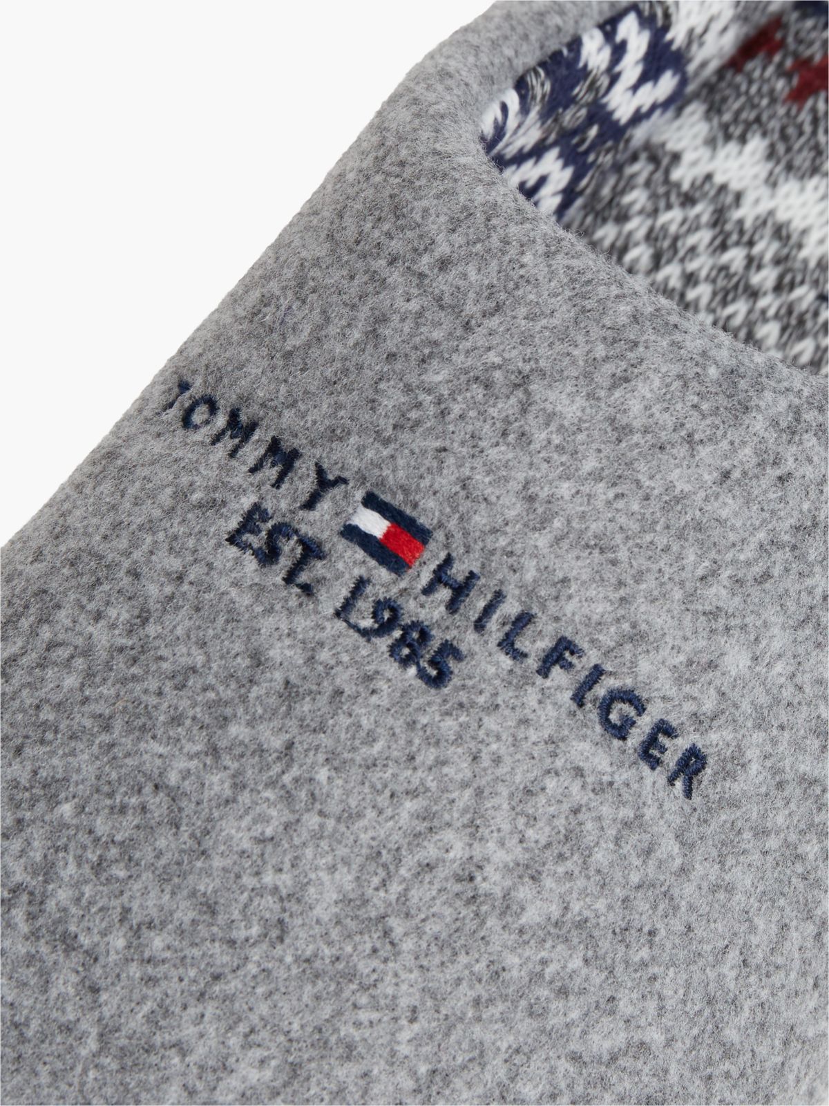Tommy Logo Felt Slipper — Universal Grey