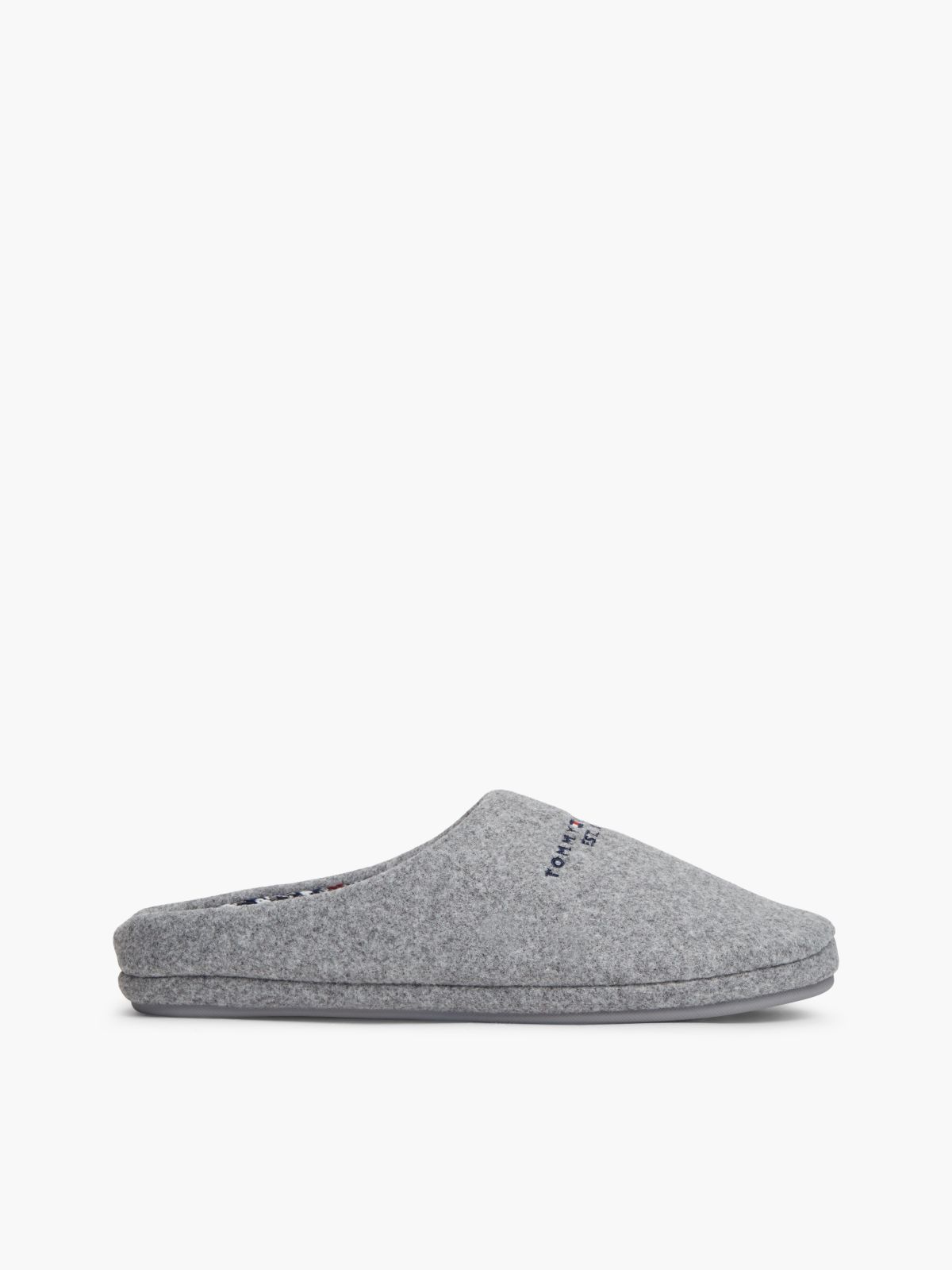 Tommy Logo Felt Slipper — Universal Grey