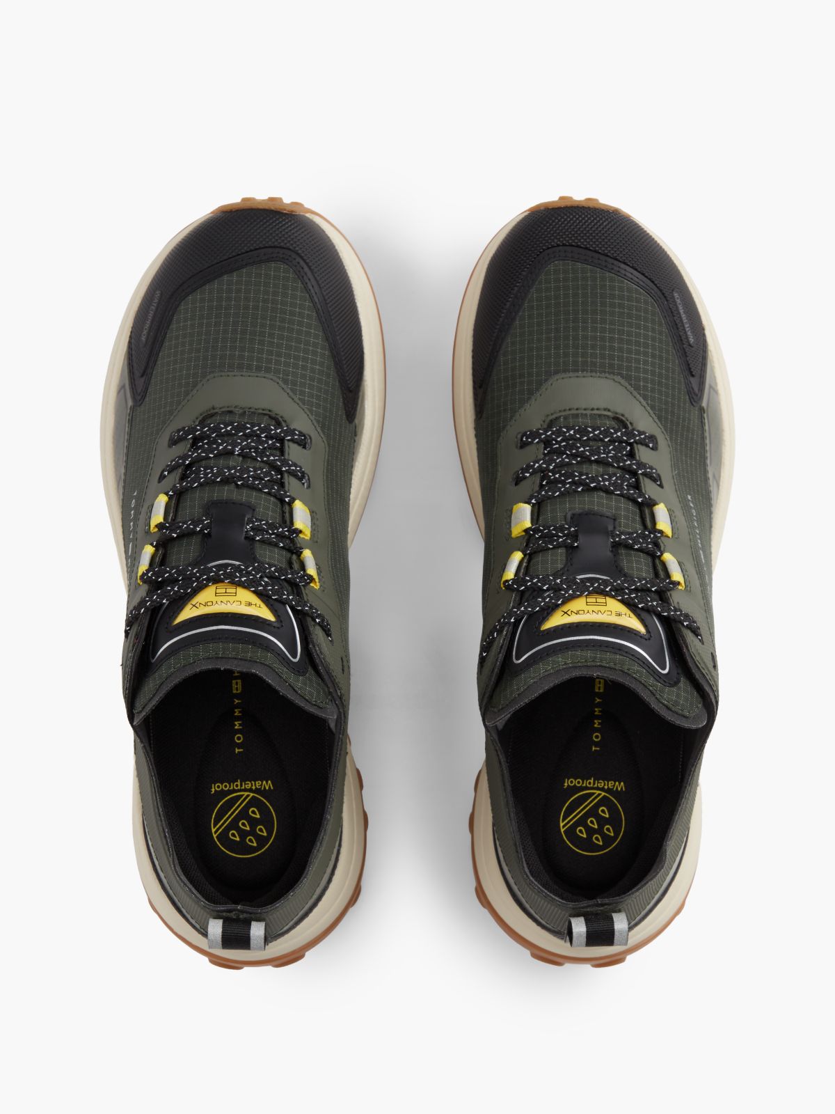 Waterproof Mixed-Media Tech Sneaker — Pewter Green