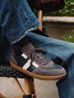 Tribeca Leather & Suede Skater Sneaker — Navy Blue 10