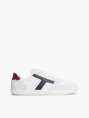 Tribeca Leather & Suede Skater Sneaker, White