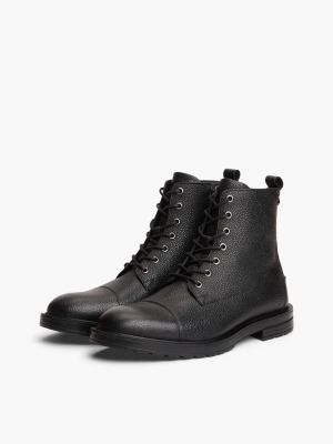 Мужские ботинки Tommy Hilfiger Pebbled Leather Lace-Up Boot, цвет: Чёрный — фото 2