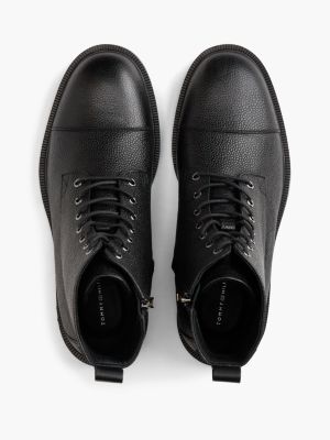 Мужские ботинки Tommy Hilfiger Pebbled Leather Lace-Up Boot, цвет: Чёрный — фото 3