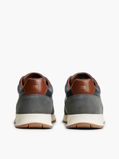 T-Logo Mixed-Leather Runner Sneaker — Navy Blue 4