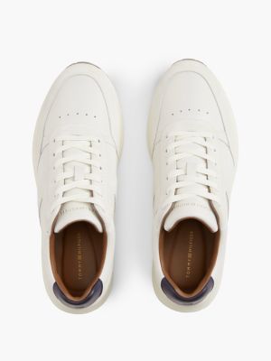 Мужские кроссовки Tommy Hilfiger T-Logo Mixed-Leather Runner, цвет: Экрю — фото 3