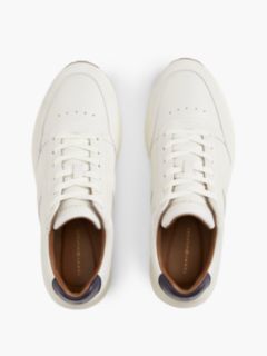 T-Logo Mixed-Leather Runner Sneaker — Ecru 3