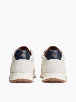 Мужские кроссовки Tommy Hilfiger T-Logo Mixed-Leather Runner, цвет: Экрю — фото 4