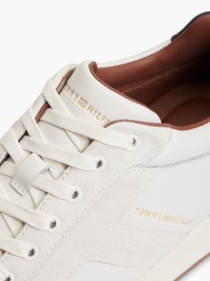 Мужские кроссовки Tommy Hilfiger T-Logo Mixed-Leather Runner, цвет: Экрю — фото 6