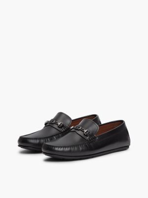 Мужские туфли Tommy Hilfiger Flag Hardware Leather Driving Loafer, цвет: Чёрный — фото 2