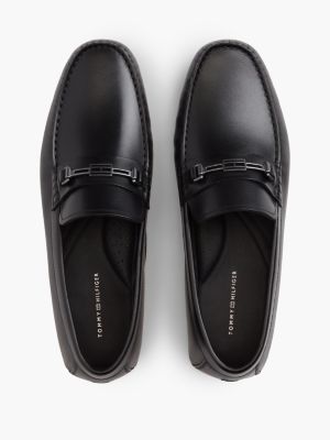 Мужские туфли Tommy Hilfiger Flag Hardware Leather Driving Loafer, цвет: Чёрный — фото 3