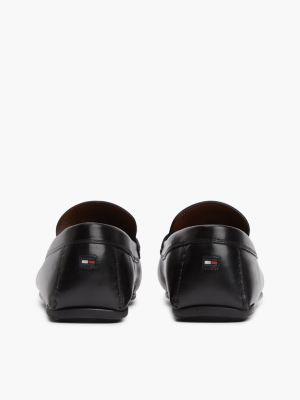 Мужские туфли Tommy Hilfiger Flag Hardware Leather Driving Loafer, цвет: Чёрный — фото 4