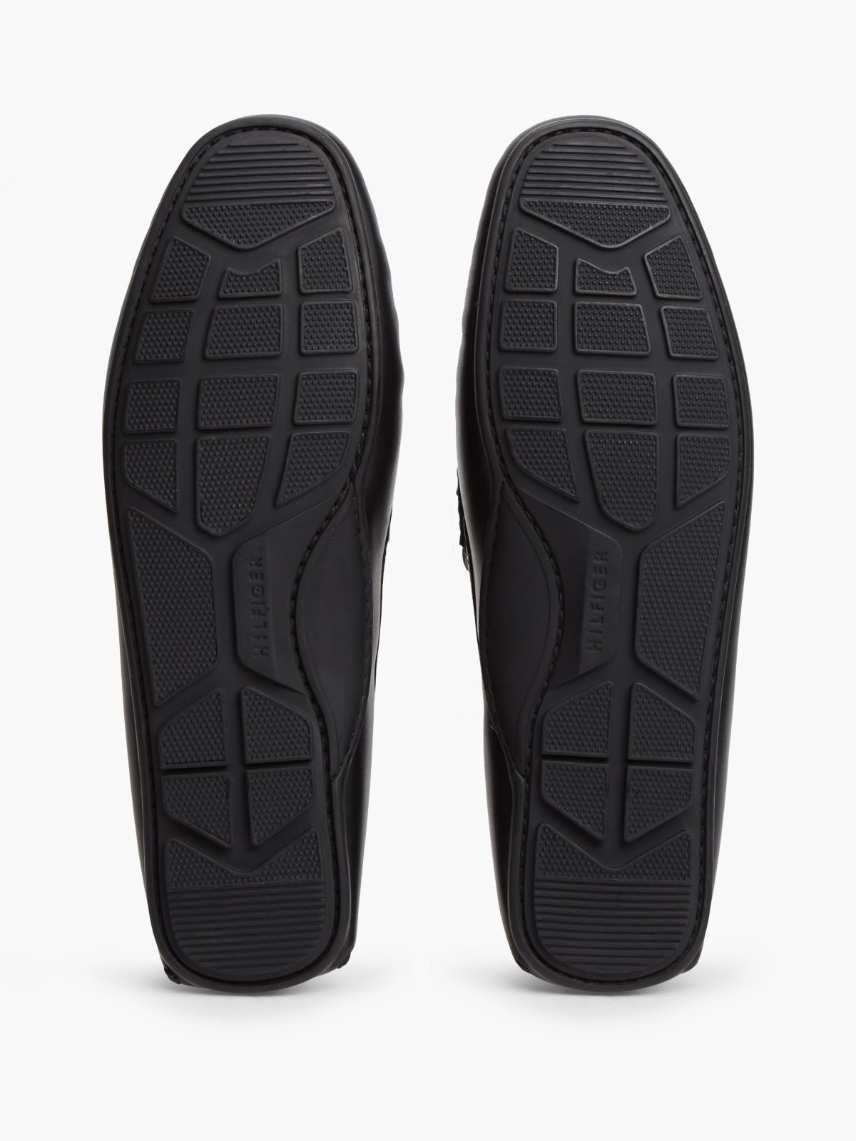 Flag Hardware Leather Driving Loafer — Black