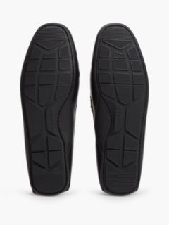 Flag Hardware Leather Driving Loafer — Black 5