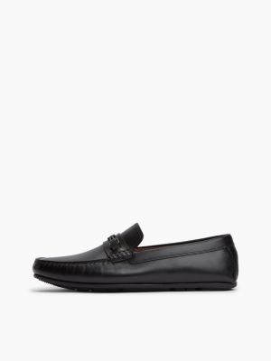 Мужские туфли Tommy Hilfiger Flag Hardware Leather Driving Loafer, цвет: Чёрный — фото 7