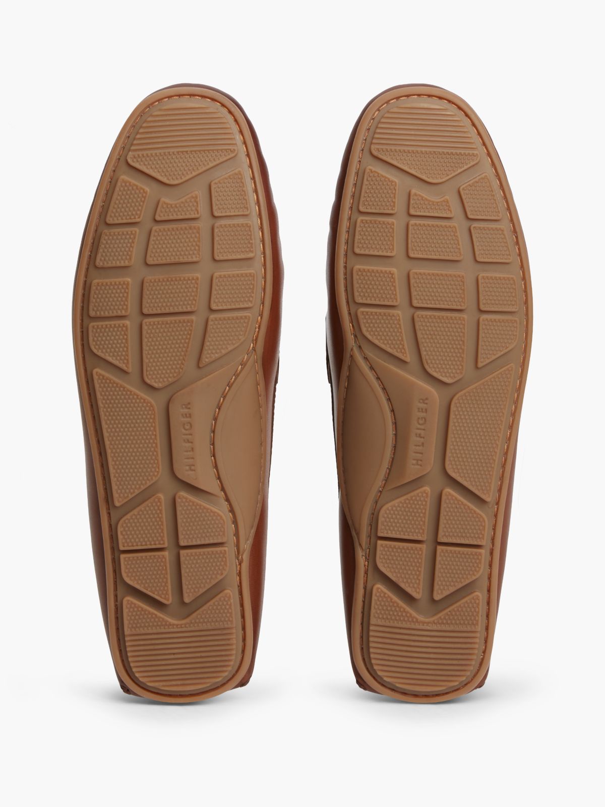 Flag Hardware Leather Driving Loafer — Winter Cognac