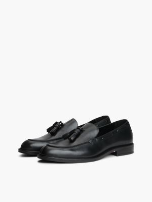 Tommy Hilfiger Men's Smooth Leather Tassel Loafer - Black - US 10 / EU 43