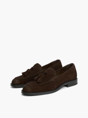 Tommy Hilfiger Men's Suede Tassel Loafer - Chocolate - US 12 / EU 46