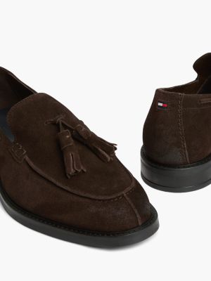 Мужские туфли Tommy Hilfiger Suede Tassel Loafer, цвет: Шоколадный — фото 6