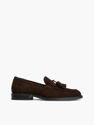 Suede Tassel Loafer, Chocolate